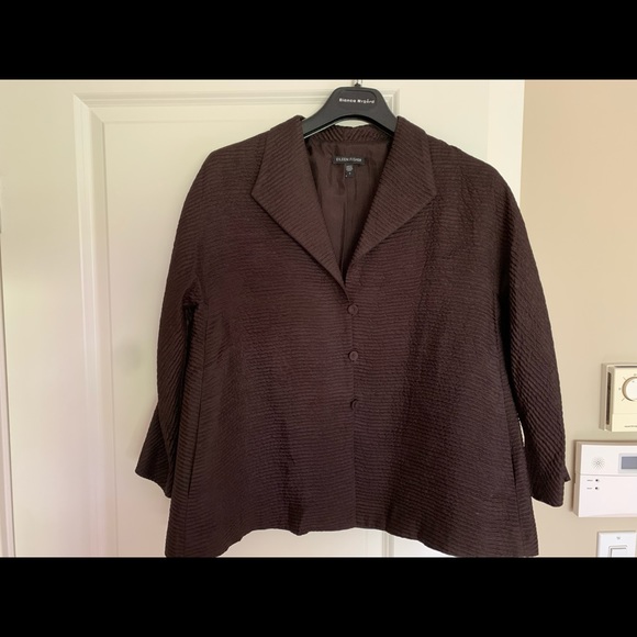 Eileen Fisher silk blended A-line blazer - Picture 7 of 11
